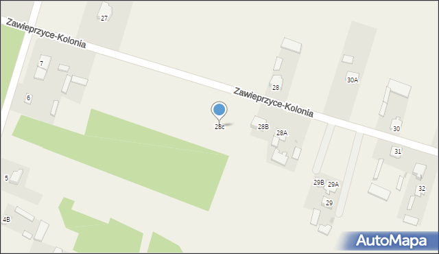 Zawieprzyce-Kolonia, Zawieprzyce-Kolonia, 28c, mapa Zawieprzyce-Kolonia