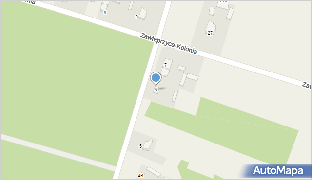 Zawieprzyce-Kolonia, Zawieprzyce-Kolonia, 6, mapa Zawieprzyce-Kolonia
