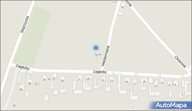 Zawiercie, Zagłoby Jana Onufrego, 6, mapa Zawiercie