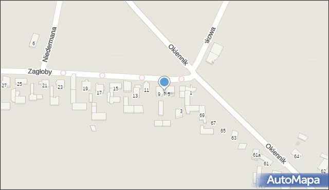 Zawiercie, Zagłoby Jana Onufrego, 7, mapa Zawiercie