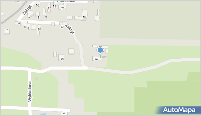 Zawiercie, Zakręt, 14B, mapa Zawiercie