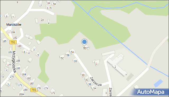 Zawiercie, Zarzecze, 5D, mapa Zawiercie