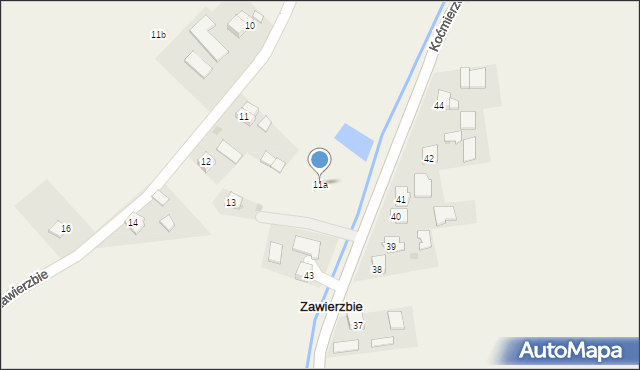 Zawierzbie, Zawierzbie, 11a, mapa Zawierzbie