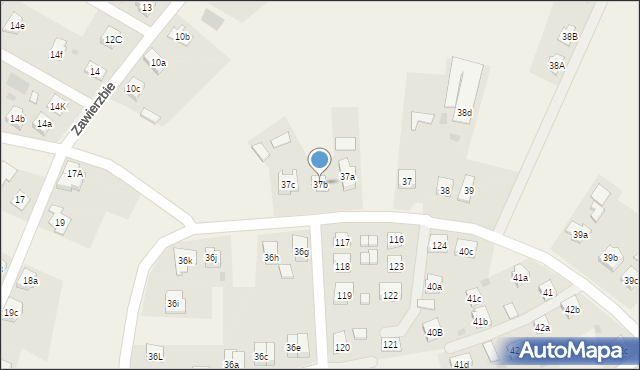 Zawierzbie, Zawierzbie, 37b, mapa Zawierzbie
