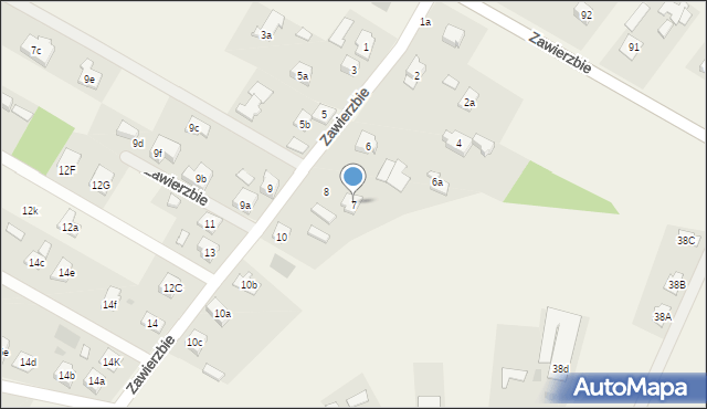 Zawierzbie, Zawierzbie, 7, mapa Zawierzbie