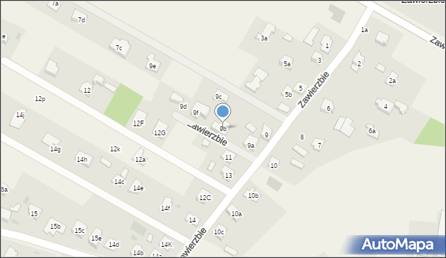 Zawierzbie, Zawierzbie, 9b, mapa Zawierzbie