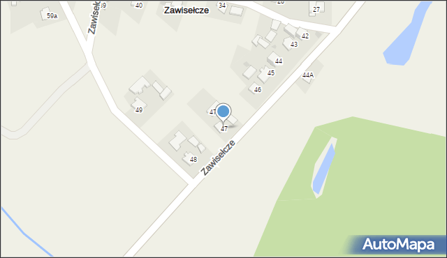 Zawisełcze, Zawisełcze, 47, mapa Zawisełcze