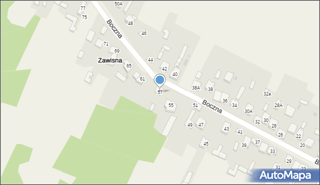 Zawisna, Zawisna, 57, mapa Zawisna