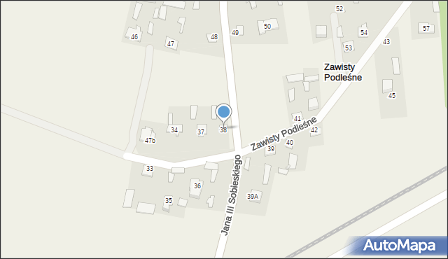 Zawisty Podleśne, Zawisty Podleśne, 38, mapa Zawisty Podleśne