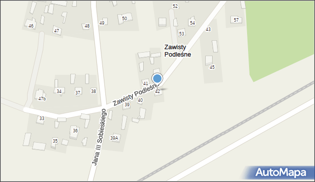 Zawisty Podleśne, Zawisty Podleśne, 42, mapa Zawisty Podleśne