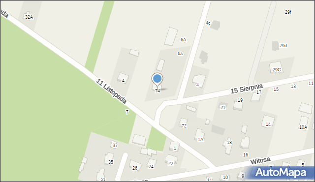 Zawisty Podleśne, Zawisty Podleśne, 74, mapa Zawisty Podleśne