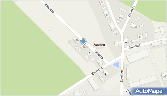 Zawisze, Zawisze, 15a, mapa Zawisze