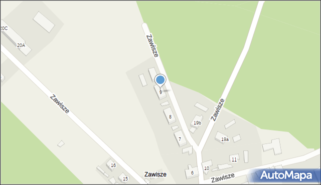 Zawisze, Zawisze, 9, mapa Zawisze