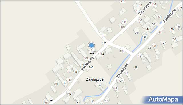 Zawiszyce, Zawiszyce, 102, mapa Zawiszyce