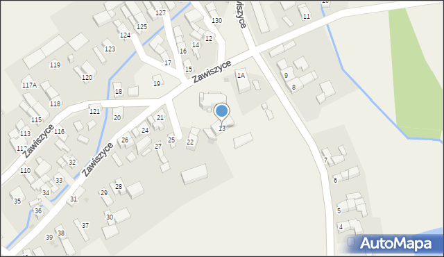 Zawiszyce, Zawiszyce, 13, mapa Zawiszyce