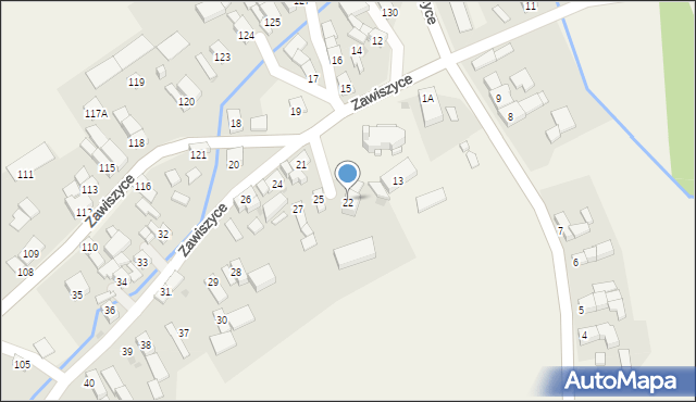 Zawiszyce, Zawiszyce, 22, mapa Zawiszyce