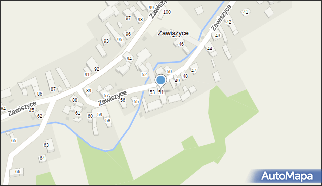 Zawiszyce, Zawiszyce, 51, mapa Zawiszyce