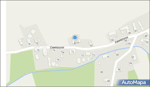 Zawiszyce, Zawiszyce, 81, mapa Zawiszyce