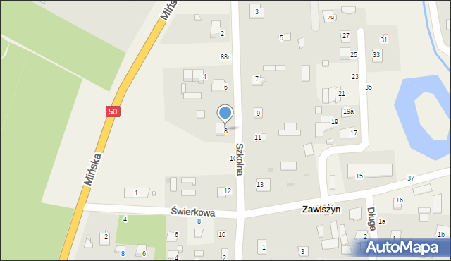 Zawiszyn, Zawiszy Mikołaja, 8, mapa Zawiszyn