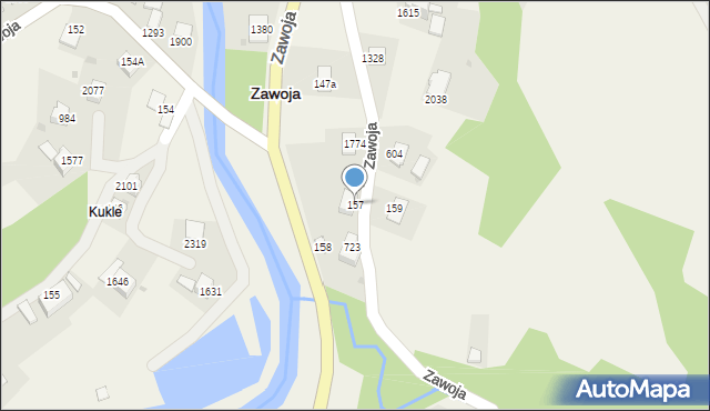 Zawoja, Zawoja, 157, mapa Zawoja