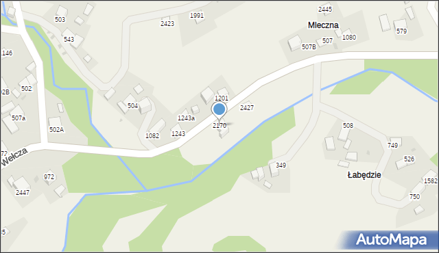 Zawoja, Zawoja, 2170, mapa Zawoja