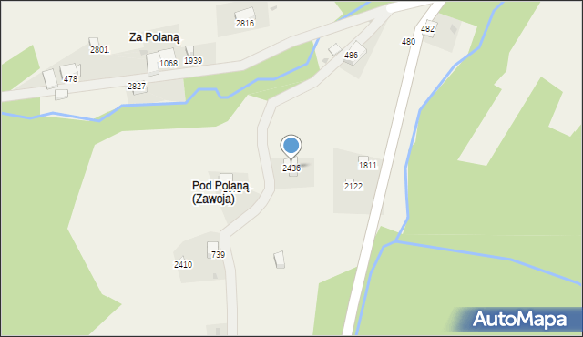 Zawoja, Zawoja, 2436, mapa Zawoja