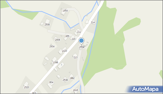 Zawoja, Zawoja, 2534, mapa Zawoja