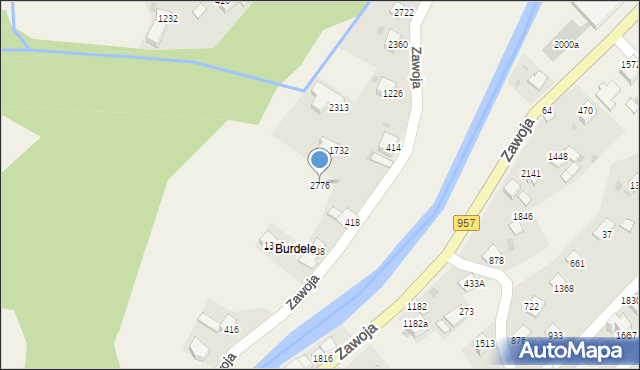 Zawoja, Zawoja, 2776, mapa Zawoja