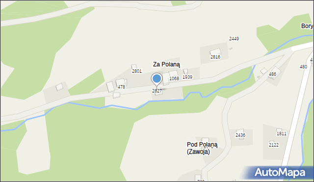 Zawoja, Zawoja, 2827, mapa Zawoja