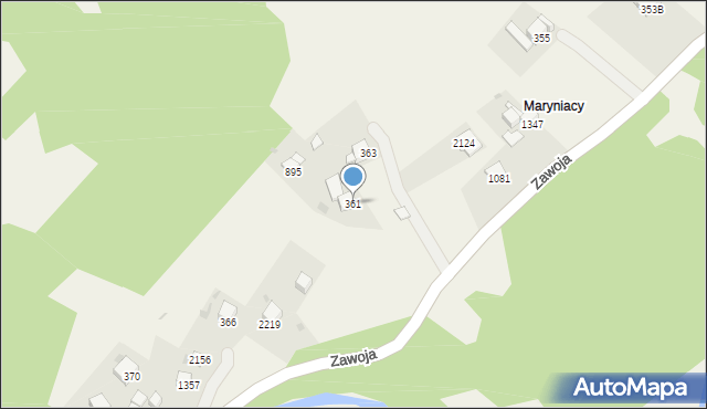Zawoja, Zawoja, 361, mapa Zawoja