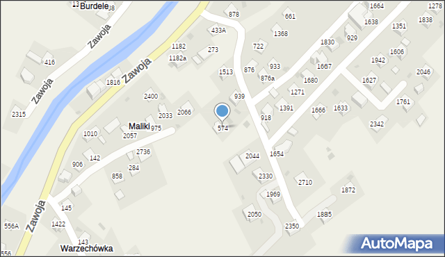 Zawoja, Zawoja, 574, mapa Zawoja
