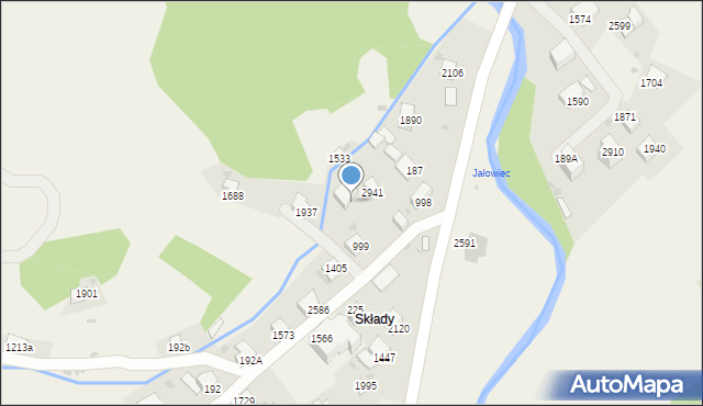 Zawoja, Zawoja, 998A, mapa Zawoja