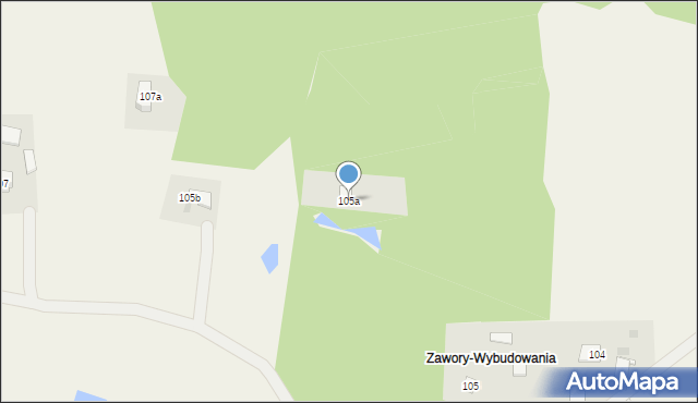 Zawory, Zawory, 105a, mapa Zawory