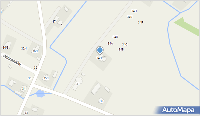Zaździerz, Zaździerz, 34/1, mapa Zaździerz