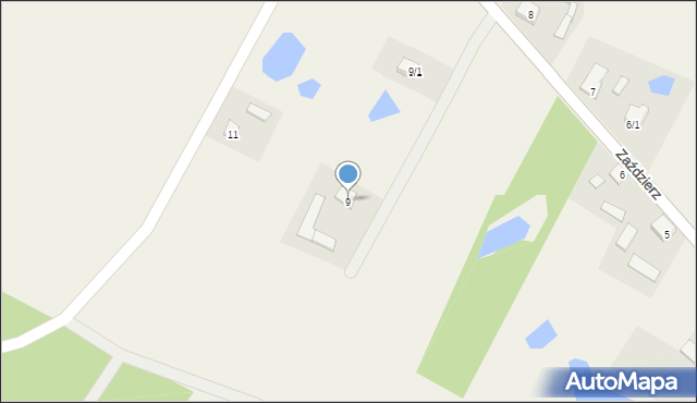 Zaździerz, Zaździerz, 9, mapa Zaździerz