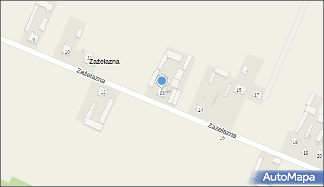 Zażelazna, Zażelazna, 13, mapa Zażelazna