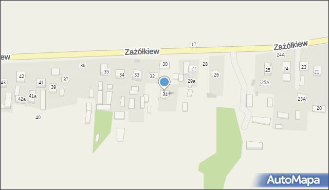 Zażółkiew, Zażółkiew, 31, mapa Zażółkiew