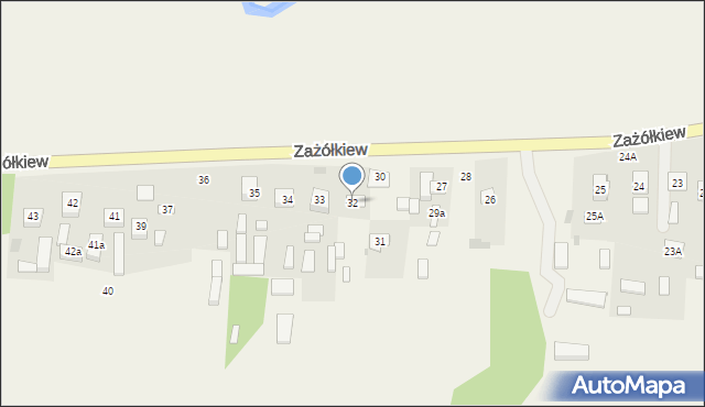 Zażółkiew, Zażółkiew, 32, mapa Zażółkiew