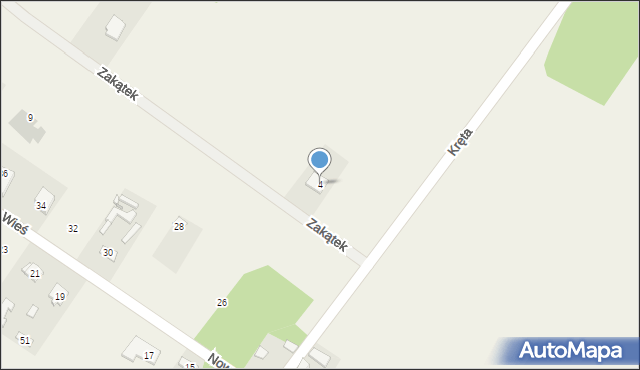 Zbrza, Zakątek, 4, mapa Zbrza