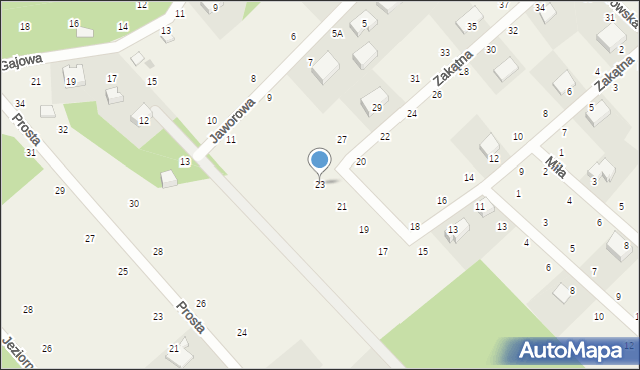 Zbychowo, Zakątna, 23, mapa Zbychowo