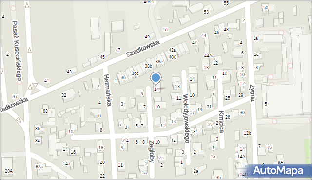 Zduńska Wola, Zagłoby Jana Onufrego, 14, mapa Zduńska Wola