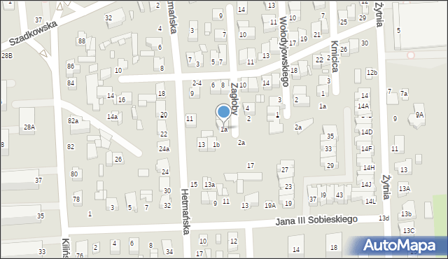 Zduńska Wola, Zagłoby Jana Onufrego, 1a, mapa Zduńska Wola