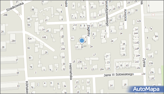 Zduńska Wola, Zagłoby Jana Onufrego, 1b, mapa Zduńska Wola