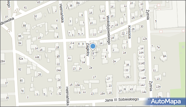 Zduńska Wola, Zagłoby Jana Onufrego, 4, mapa Zduńska Wola