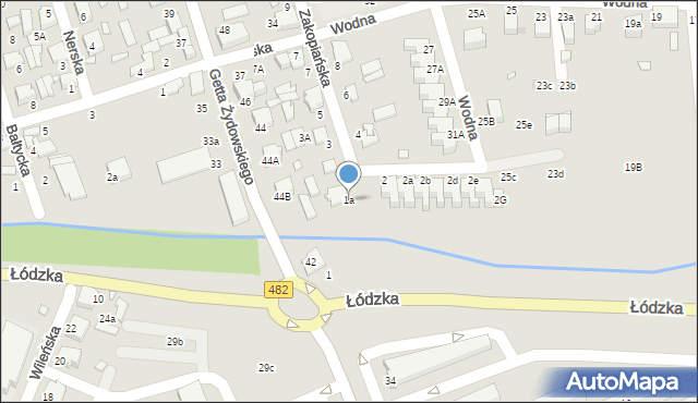 Zduńska Wola, Zakopiańska, 1a, mapa Zduńska Wola