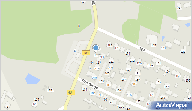 Zelów, Zachodnia, 11, mapa Zelów
