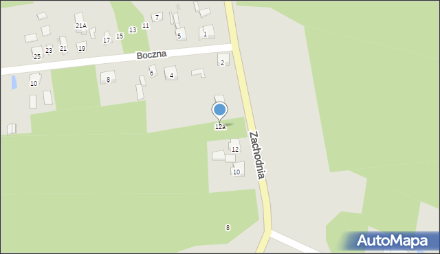 Zelów, Zachodnia, 12a, mapa Zelów