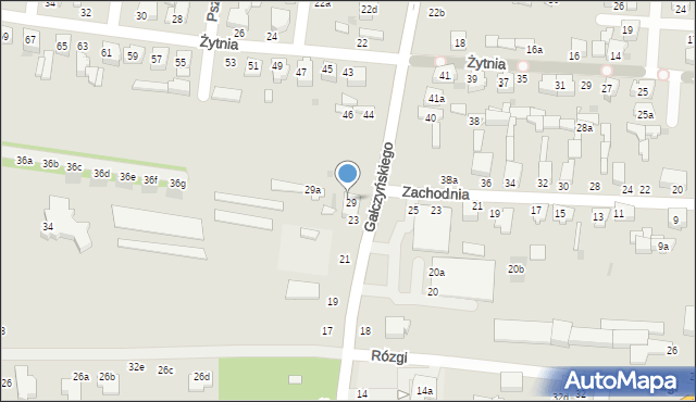 Zgierz, Zachodnia, 29, mapa Zgierz