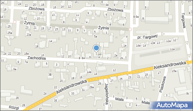Zgierz, Zachodnia, 4a, mapa Zgierz