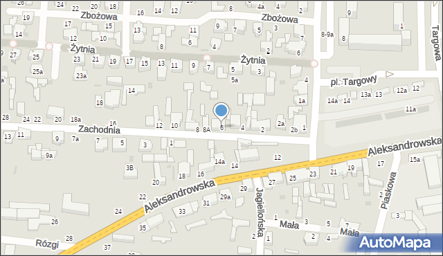 Zgierz, Zachodnia, 6, mapa Zgierz